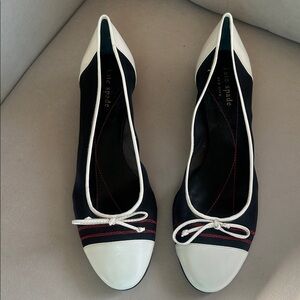 Kate Spade Black and White Flats with Red Accents